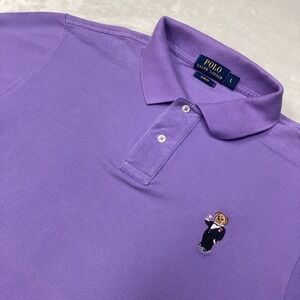 Vintage Polo Ralph Lauren Martini Tuxedo Polo Bear Logo Shirt Men's L Slim Fit